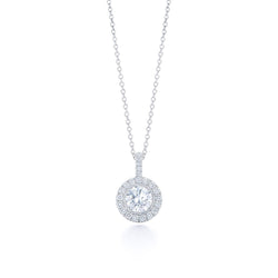 Sprankelende briljant geslepen diamanten halsketting hanger 1,55 karaat WG 14K
