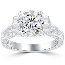 Sprankelende briljante diamanten verlovingsring 4,65 karaat witgoud 14K