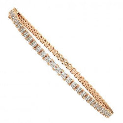 Sprankelende prinses geslepen 5,75 ct diamanten tennisarmband rosé goud