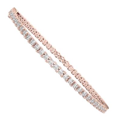 Sprankelende prinsessensnit 5,60 ct diamanten tennisarmband roségoud - harrychadent.nl