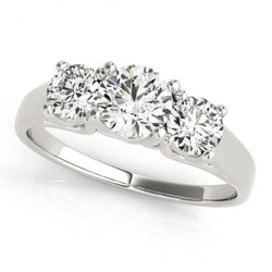 Sprankelende ronde briljante 1,65 karaats diamanten 3 stenen ring goud 14K
