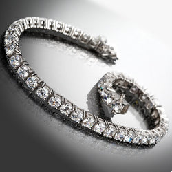 Sprankelende ronde diamanten tennisarmband 10 karaat witgoud 14K