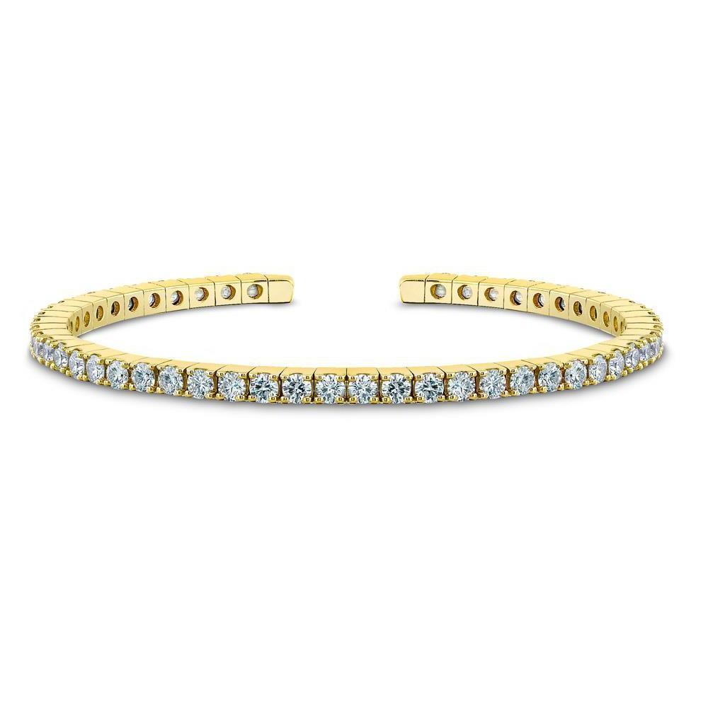 Sprankelende ronde diamanten tennisarmband 6,48 karaat geel goud 14K - harrychadent.nl