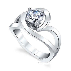 Sprankelende ronde geslepen Solitaire 1.90 ct diamanten verlovingsring