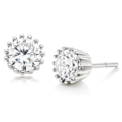 Sprankelende ronde geslepen diamanten dames oorknopjes van 3.50 ct witgoud