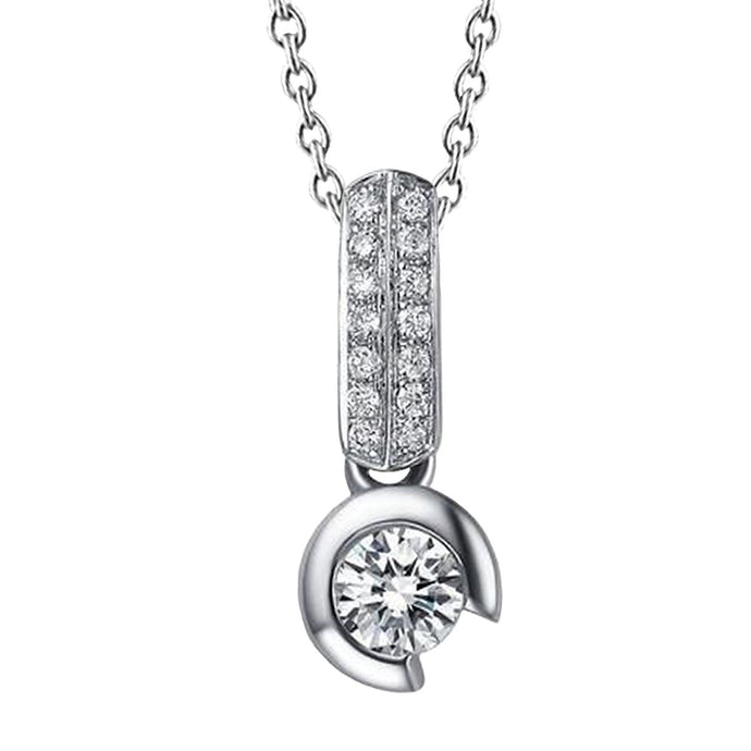 Sprankelende ronde geslepen diamanten kettinghanger van 1.70 ct witgoud 14K - harrychadent.nl