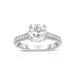 Sprankelende ronde geslepen diamanten ring van 3,75 karaat voor jubileum