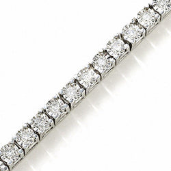 Sprankelende ronde geslepen diamanten tennisarmband wit goud 14K 6 karaat