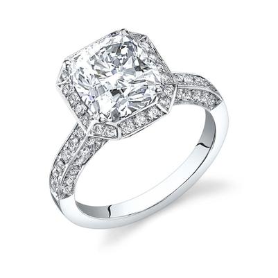 Sprankelende stralende geslepen diamanten Halo-jubileumring 4.30 ct witgoud 14K - harrychadent.nl