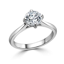 Sprankelende 1 Karaat Echt Diamanten Solitaire Verlovingsring 14K Witgoud