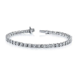 Sprankelende 5,85 karaat Ronde Echt Diamanten Tennisarmband Goud Wit 14K