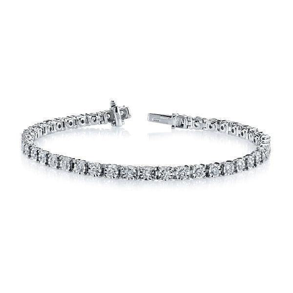 Sprankelende 6 karaat Ronde Echt Diamanten Tennisarmband Goud Wit 14K - harrychadent.nl