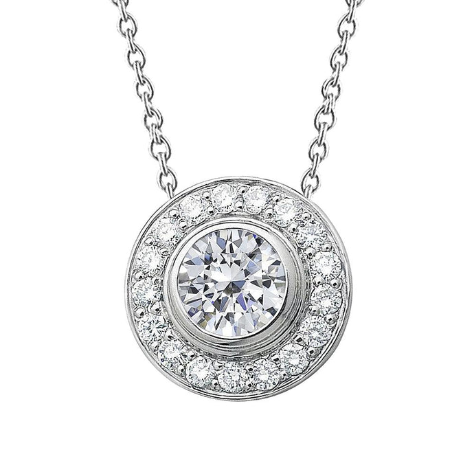 Sprankelende Briljant Geslepen 2,75 Karaats Echt Diamanten Halsketting Hanger WG 14K