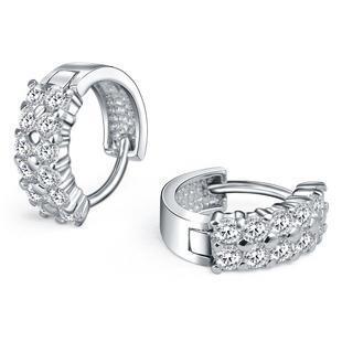 Sprankelende Briljant Geslepen 3,60 ct Echt Diamanten Hoepel Oorbellen Wit Goud 14K - harrychadent.nl
