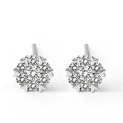 Sprankelende Prong Set 4.60 Ct Ronde Echt Diamanten Oorknopjes Wit Goud
