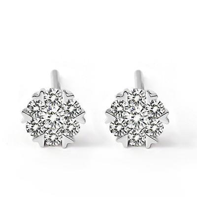 Sprankelende Prong Set 4.60 Ct Ronde Echt Diamanten Oorknopjes Wit Goud