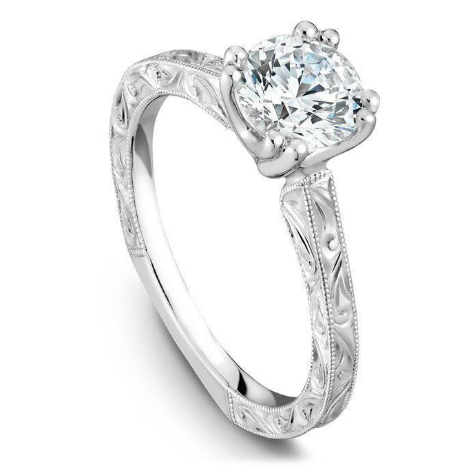 Sprankelende Ronde Geslepen 1 Karaat Echt Diamanten Verlovingsring 14K Goud