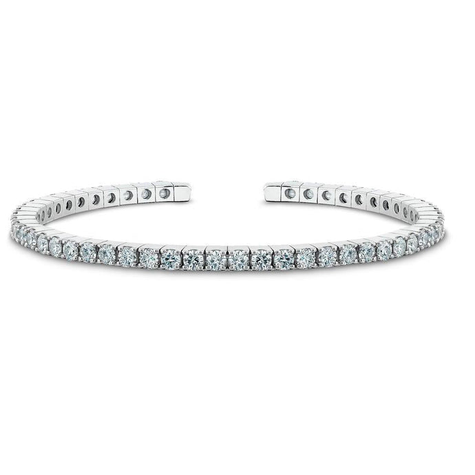 Sprankelende Ronde Geslepen 5,40 Karaat Echt Diamanten Tennisarmband WG 14K