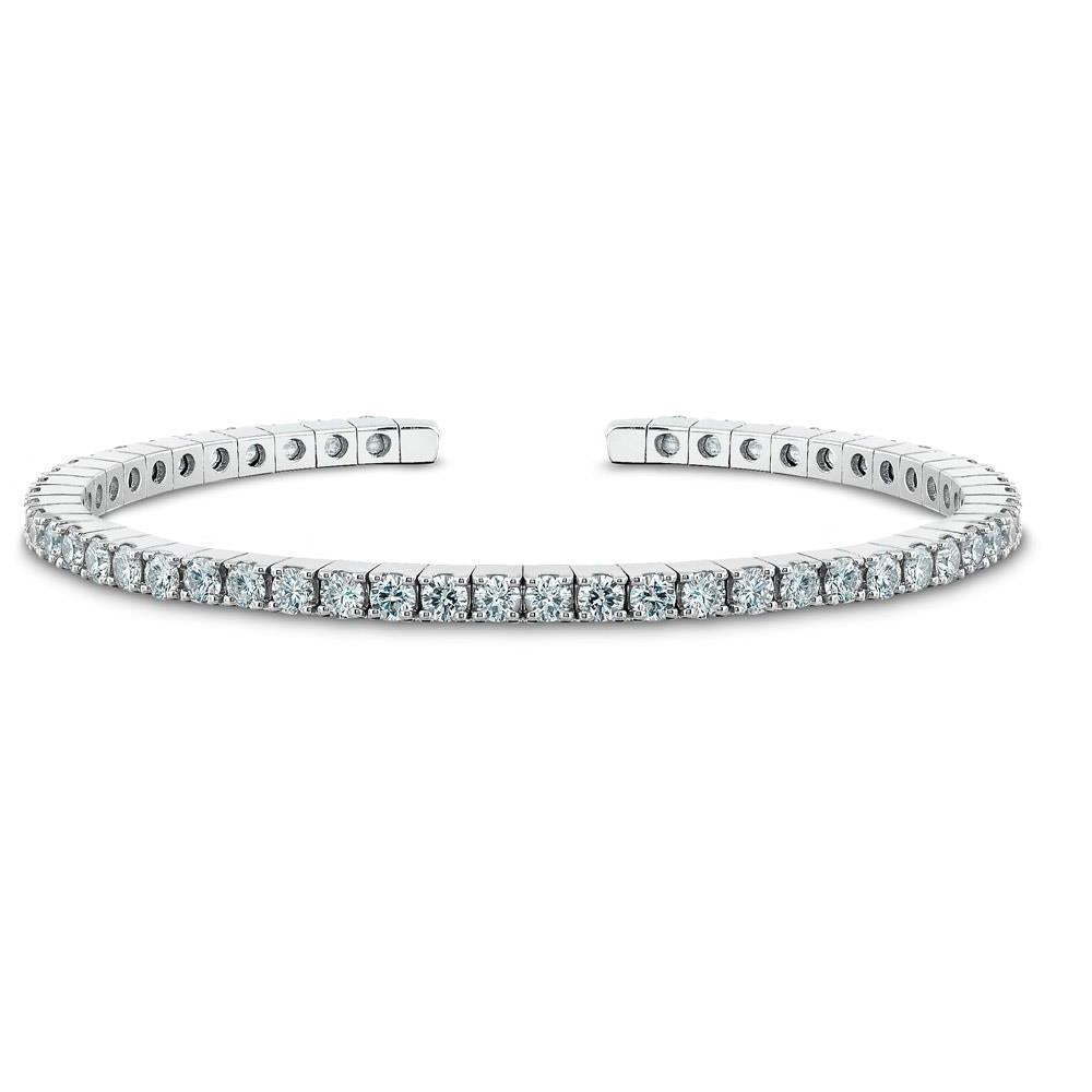Sprankelende Ronde Geslepen 5,40 Karaat Echt Diamanten Tennisarmband WG 14K
