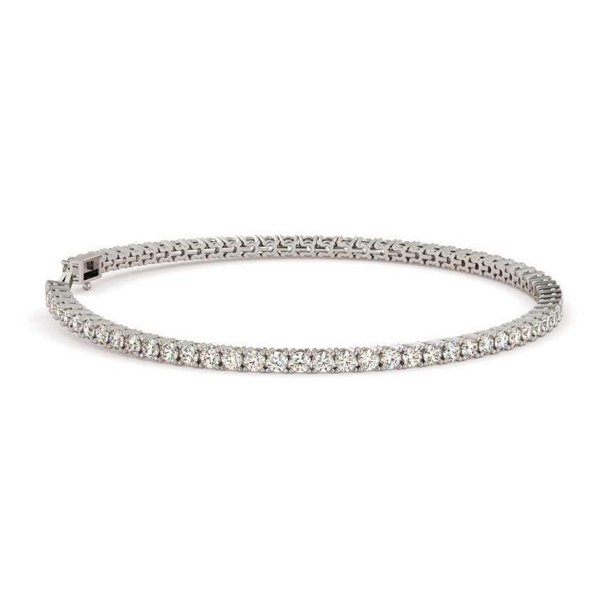 Sprankelende Ronde Geslepen 7,50 karaat Echt Diamanten Tennisarmband Goud Wit - harrychadent.nl