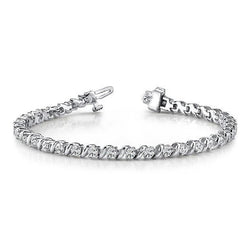 Sprankelende Ronde Geslepen Echt Diamanten Damesarmband Van 4,20 Karaat 14K