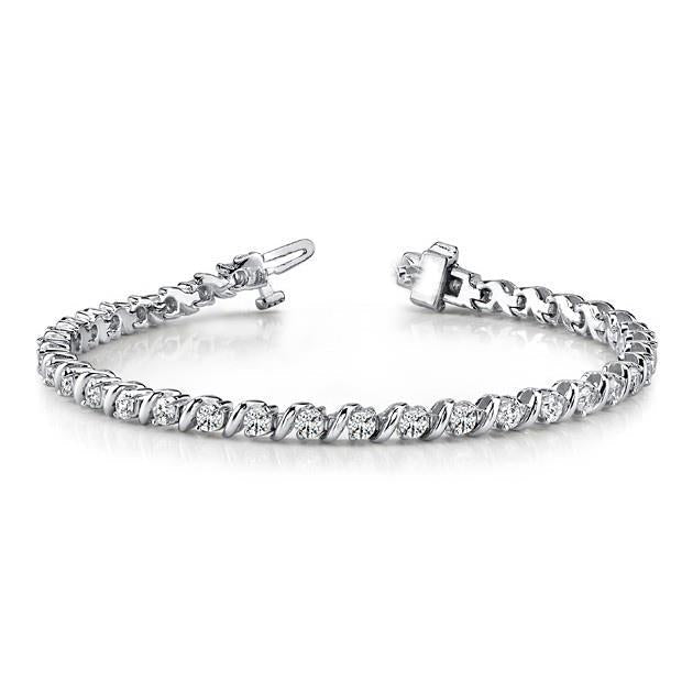 Sprankelende Ronde Geslepen Echt Diamanten Damesarmband Van 4,20 Karaat 14K - harrychadent.nl