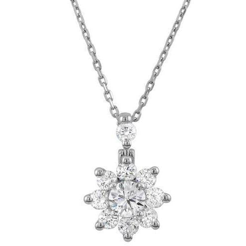 Sprankelende Ronde Geslepen Echt Diamanten Hanger Ketting 3,95 Karaat Witgoud 14K
