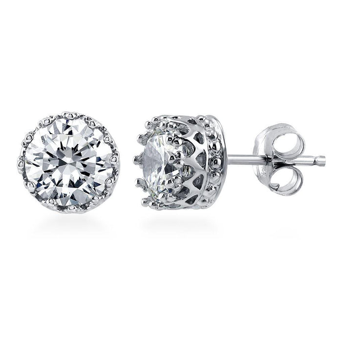 Sprankelende Ronde Geslepen Echt Diamanten Oorknopjes 2 Karaat Witgoud 14K