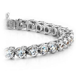 Sprankelende Ronde Geslepen Echt Diamanten Tennisarmband 4,50 Karaat WG 14K