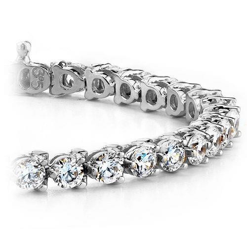 Sprankelende Ronde Geslepen Echt Diamanten Tennisarmband 4,50 Karaat WG 14K