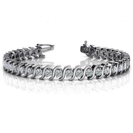 Sprankelende Ronde Geslepen Echt Diamanten Tennisarmband 5.40 Karaat Witgoud 14K
