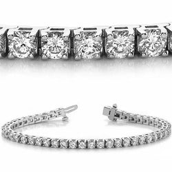 Sprankelende Ronde Geslepen Echt Diamanten Tennisarmband 6.90 Karaat Witgoud 14K