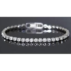Sprankelende Ronde Geslepen Echt Diamanten Tennisarmband Wit Goud 14K 4,80 karaat