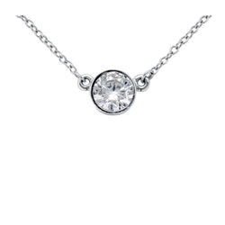 Sprankelende Solitaire 1,00 Ct. Echt Diamanten Hanger Ketting Wit Goud 14K