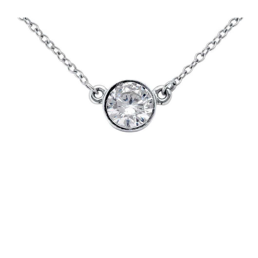 Sprankelende Solitaire 1,00 Ct. Echt Diamanten Hanger Ketting Wit Goud 14K