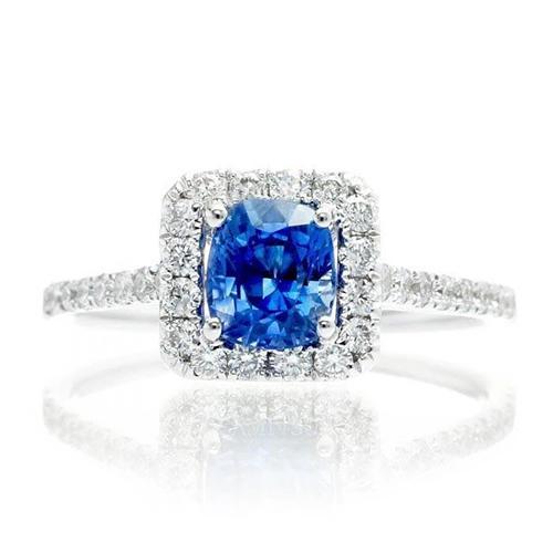 Sri Lanka Saffier Diamanten Ring Goud Wit 14K 3.35 Karaat - harrychadent.nl