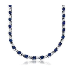 Sri Lanka blauwe saffier diamant 40.25 karaat dames ketting