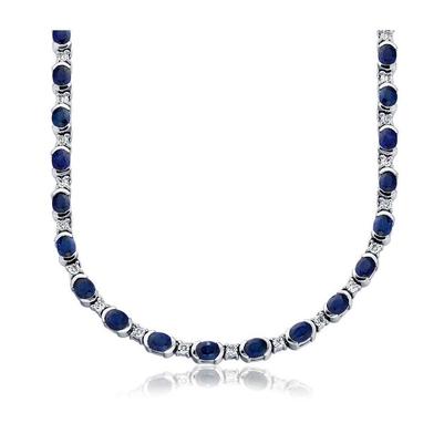 Sri Lanka blauwe saffier diamant 40.25 karaat dames ketting - harrychadent.nl