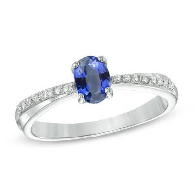Sri Lankaanse saffier ovaal geslepen met ronde diamanten ring 2.30 Ct - harrychadent.nl