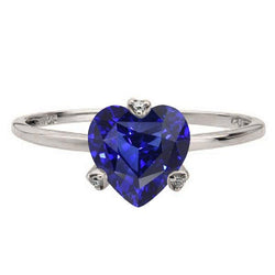 Srilanka Sapphire Solitaire Hartvormige Ring 2 Karaat Dames Sieraden