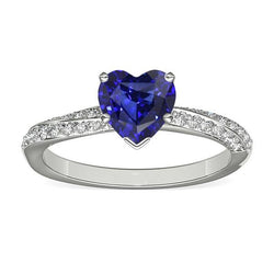 Srilanka saffier edelsteen ring hart geslepen 2,50 karaat diamanten sieraden