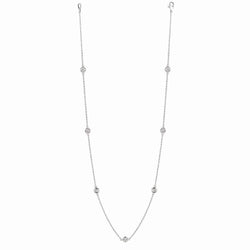 Station Echt Diamanten Halsketting 4 Karaat Witgoud 14K
