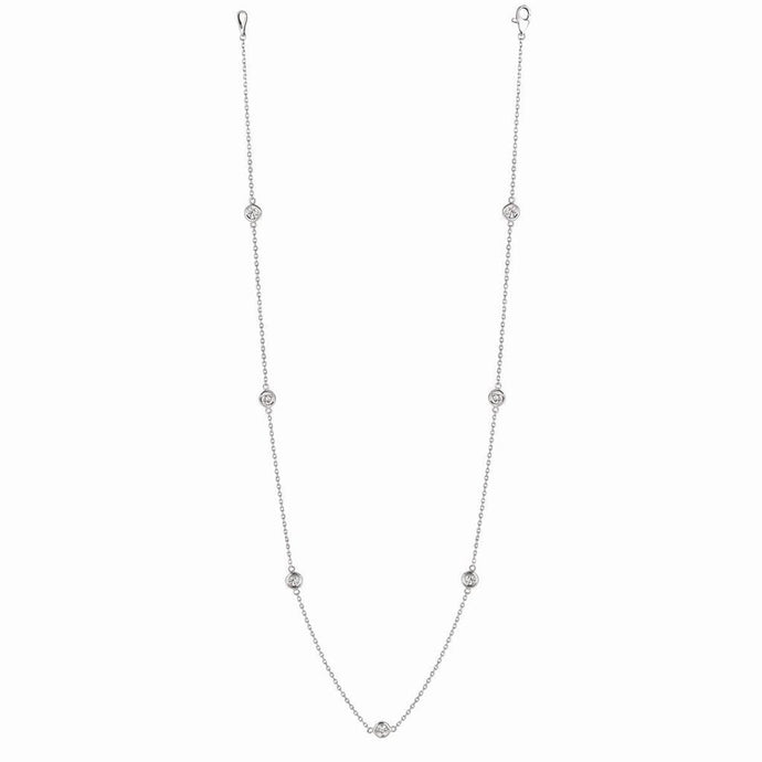 Station Echt Diamanten Halsketting 4 Karaat Witgoud 14K - harrychadent.nl