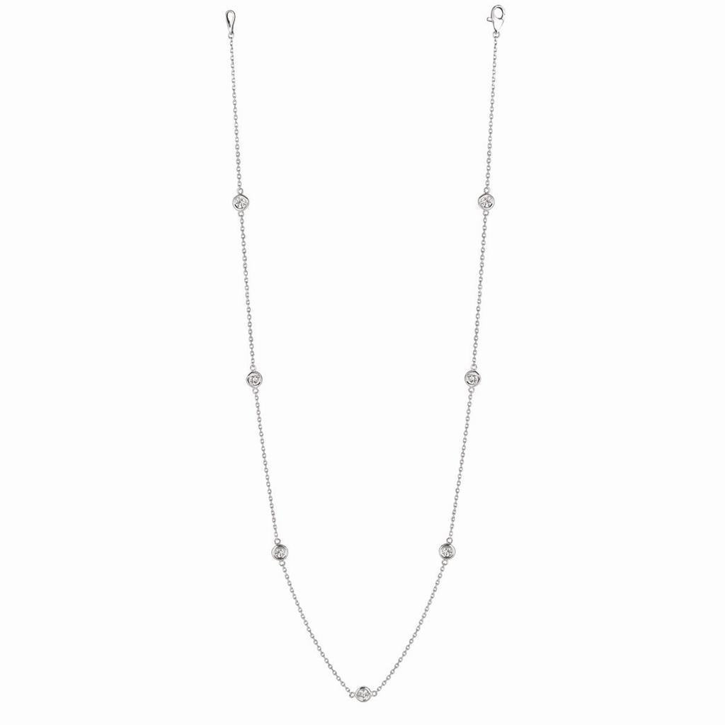 Station Echt Diamanten Halsketting 4 Karaat Witgoud 14K - harrychadent.nl