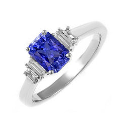 Stokbrood Diamanten Ring Ceylon Sapphire Sieraden 2.50 Karaat 4 Prong Set
