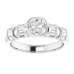 Stokbrood & kussen Old Cut Diamond Wedding Ring Bezel Set 6,25 karaat