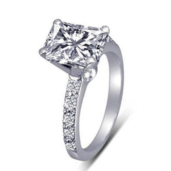 Stralende diamanten verlovingsring van 2 karaat met accenten wit goud 14K