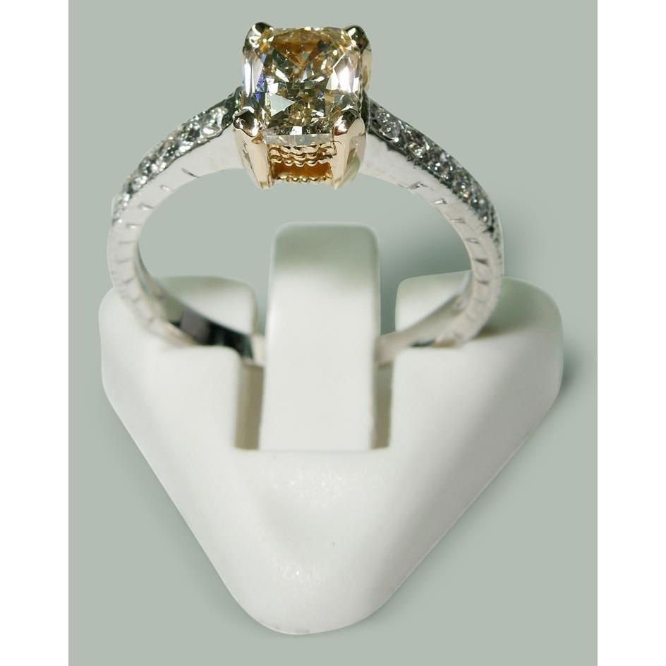 Stralende en ronde diamanten trouwring van 1,60 ct, tweekleurig goud - harrychadent.nl