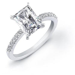 Verlovingsring met Briljant Geslepen 2.50 Karaat Natuurlijke uit de aarde gewonnen Diamant Witgoud 14K