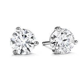 Stud Witgouden Oorbel 2 Karaats Prong Set Ronde Echt Diamant